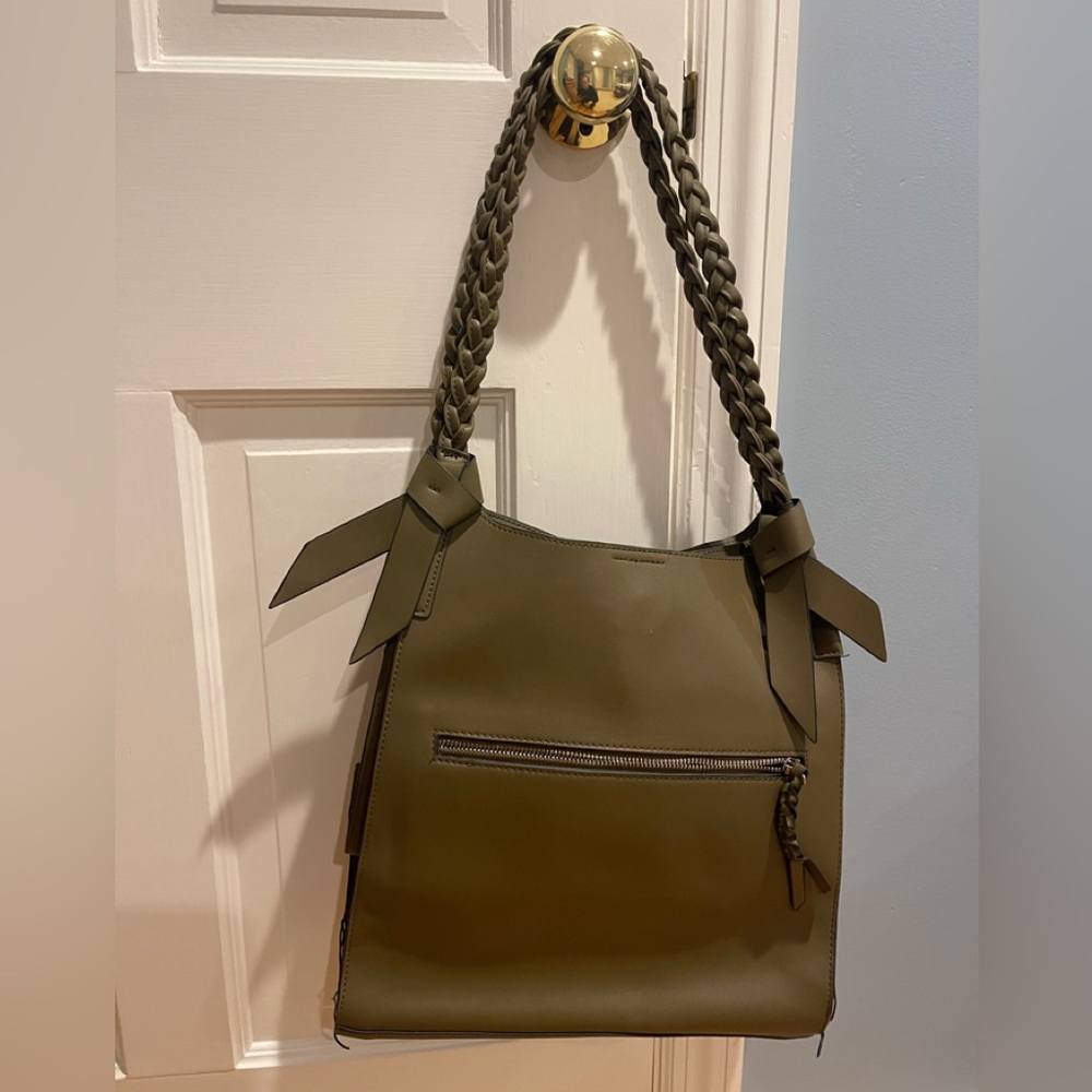 Free People vegan leather green purse.